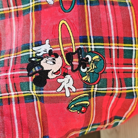 Vintage Disney Store Plaid Mickey & Minnie Mouse Hoola Hoop Small Handbag - Picture 3 of 17